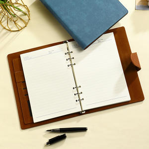 Logo personnalisable A5 haut <span class=keywords><strong>de</strong></span> gamme bureau d'affaires couverture rigide Notes <span class=keywords><strong>de</strong></span> réunion livre d'enregistrement boucle magnétique couverture en cuir A3 feuilles mobiles - Product Image 3