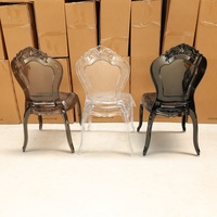 Chaises de fête de mariage transparentes en plastique acrylique polypropylène transparent