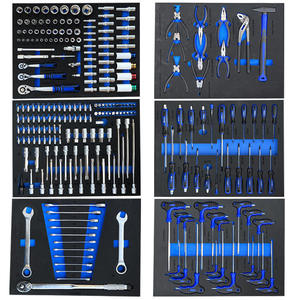 Boîte <span class=keywords><strong>à</strong></span> <span class=keywords><strong>outils</strong></span> en acier bleu <span class=keywords><strong>à</strong></span> 7 tiroirs verrouillables, 245 pièces, robuste, pour atelier de réparation automobile, OEM/OBM - Product Image 3