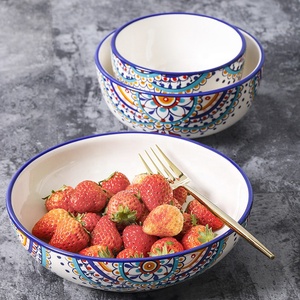 Juego de Vajilla de Cerámica con Diseño Bohemio, Platos de Porcelana Pintados a Mano para Bodas, Fiestas, Navidad, Material Plástico - Product Image 5