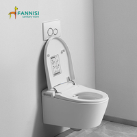 Ensemble WC intelligent électrique suspendu pour salle de bain, petite taille, toilettes murales automatiques