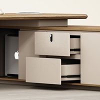 Bureau de direction en forme de L en MDF E1 durable personnalisé, bureau de direction en bois pour mobilier de bureau