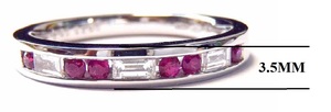 Hong Kong Jewellery Wholesale Custom Classic 18k Solid White Gold <b>Ruby</b> Gemstone Band <b>Ring</b> for Wedding & Party Women - Product Image 3