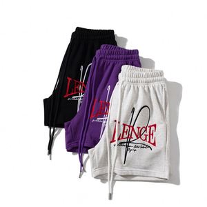 Custom logo Printed Fashion Embroidery Knitted Y2k Streetwear <b>Knee</b> Length Bermuda Short Pants Men's Heavy Cotton Shorts - Product Image 2