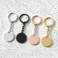 Porte-clés personnalisé en acier inoxydable vierge, finition miroir, rond 30 mm, gravure laser, impression UV, cadeau d'entreprise, porte-clés métallique en gros
