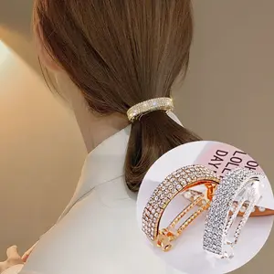 Coletero con diamantes de imitación coreanos para mujer y niña, horquilla trasera bonita, hebilla para Coleta, Portabrocas para el pelo, 2022