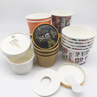 Ecologisch verantwoorde wegwerp ijsbekers van papier, enkelwandig, 3-22 oz, voor afhaal
