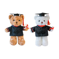 Ours en peluche personnalisé OEM ODM pour la remise des diplômes, avec toque et robe, petite poupée en peluche pour cadeau promotionnel, vente en gros
