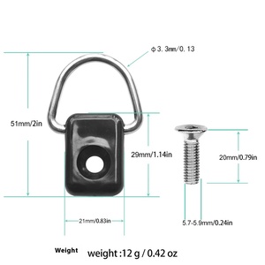 Anneau en D en acier inoxydable pour fixation de dossier de kayak, accessoire de boucle de corde, matériau de coque en PVC carré pour dérive extérieure - Product Image 2