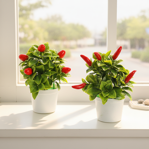 Petite herbe de pin artificielle en plastique à motif de fruits pour la décoration de la maison, du salon, verte, pour la Saint-Valentin - Product Image 3