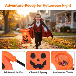 Soporte para Dulces de Halloween con Forma de Calabaza, Fantasma o Mano de Esqueleto, Reutilizable y Portátil, Bolsa de Mano para Caramelos o Bromas para Fiestas - Product Image 4