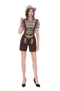 Ensemble bavarois à bretelles pour <span class=keywords><strong>homme</strong></span> - <span class=keywords><strong>Tenue</strong></span> traditionnelle allemande pour l'Oktoberfest, motif écossais, idéal pour les festivals - Product Image 6