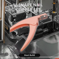 Coupe-ongles professionnel en acier inoxydable, outils de manucure colorés avec bord en U, type spécial, coupe-doigts en U