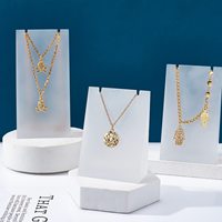 Transparent Perspex Collier Titulaire Pendentif Présentoir Solide Lucite Chaîne Bijoux Présentant