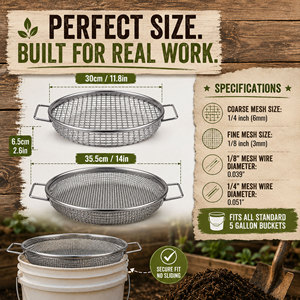 Tamis en fil d'acier galvanisé de 1/4 et 1/8 pouce, 2 pièces, pour le jardinage, l'entretien des pelouses et la plantation - Product Image 2
