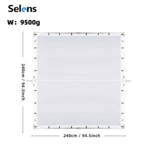 Cadre papillon translucide en aluminium portable Selens 8x8 pieds (240x240 cm) pour modifier la lumière <span class=keywords><strong>photo</strong></span>/vidéo - Product Image 1
