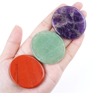 Pierre <span class=keywords><strong>de</strong></span> <span class=keywords><strong>cristal</strong></span> ovale polie 42x48mm, plate, pour bijoux créatifs faits à la main, DIY, pierre <span class=keywords><strong>de</strong></span> vœu <span class=keywords><strong>de</strong></span> poche, galet inspirant - Product Image 2