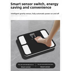 <span class=keywords><strong>Balance</strong></span> intelligente pour l'analyse de la <span class=keywords><strong>graisse</strong></span> corporelle, écran numérique en verre trempé, mesure le poids, enregistre la fréquence cardiaque, l'équilibre corporel, 180 kg - Product Image 3