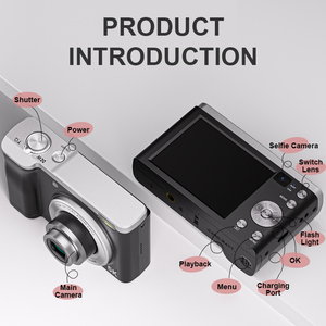 Caméscope à double objectif Appareil photo numérique à écran tactile 5K HD Caméra vidéo à batterie rechargeable avec lumière clignotante réelle super lumineuse - Product Image 6
