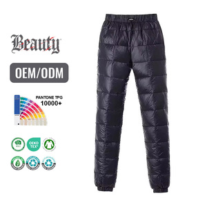Wholesale Oem Puff Winter Men'S Bubble Padded Outdoor Custom Logo Trousers Filled Goose <strong>Down</strong> Cotton Puffer <strong>Pants</strong> - Product Image 1