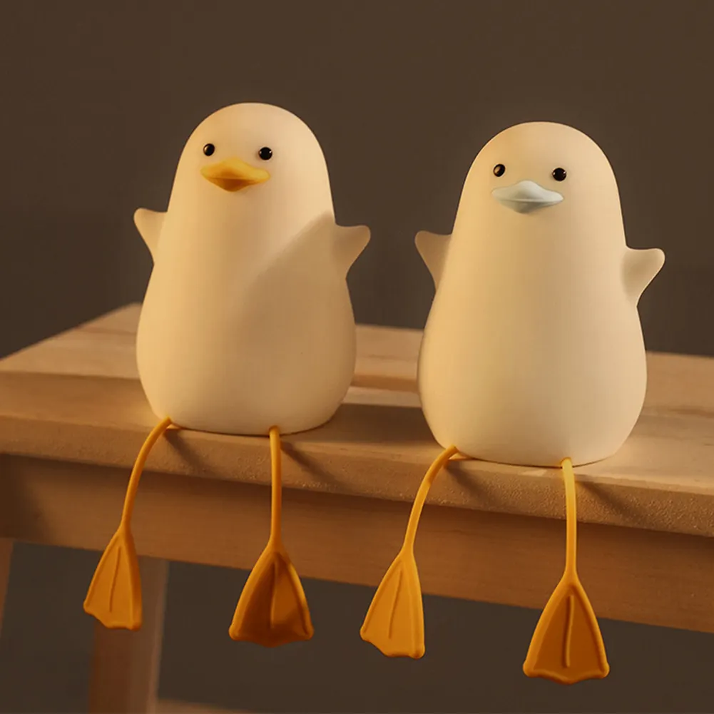 USB Table Lamp Kid Birthday Christmas Gift Toy Bedside Home Decoration Sleeping Warm White Penguin Duck Night Light For Kids