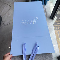 Conception personnalisée grande énorme boîte de papier Jumbo bleue emballage boîte pliable rigide avec aimant et poignée