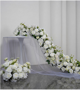 جديد: صف زهور واقعي لزينة طاولات الزفاف وعروض الزواج، وقوس هيدرانجيا صناعي من الرايون للديكور عبر الحدود - Product Image 4