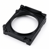 Support de fixation structurel en aluminium anodisé noir usiné CNC sur mesure haute performance pour cache-ventilateur et cache-conduit de refroidissement