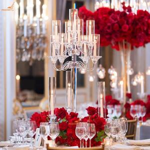 Vente en gros <span class=keywords><strong>Chandelier</strong></span> moderne en <span class=keywords><strong>cristal</strong></span> à fond carré à 9 <span class=keywords><strong>branches</strong></span> <span class=keywords><strong>Chandelier</strong></span> de mariage pour centres de table élégants - Product Image 1