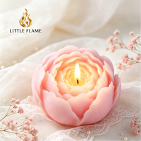 Bougie artisanale en forme de fleur, lot de 4, couleur macaron, cire de soja, parfum longue durée, aromathérapie, parfum fini, vente en gros