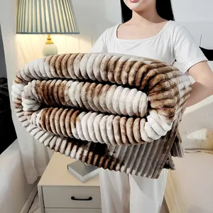 Plaid en polaire pour canapé ou lit, doux et moelleux, en <span class=keywords><strong>flanelle</strong></span> de luxe, super confortable et douillet - Product Image 6