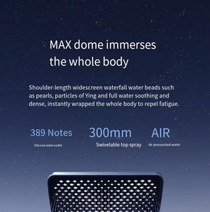 Juego de ducha con rociador superior LED de masaje de lluvia gris, cabezal de lluvia de acero inoxidable, ducha de baño moderna OEM Square <span class=keywords><strong>02</strong></span> - Product Image 6