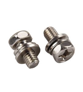 <span class=keywords><strong>Tornillo</strong></span> combinado M6 M4 niquelado, junta de correa de acero inoxidable galvanizado, pernos de almohadilla de tope, medición métrica cruzada hexagonal - Product Image 5