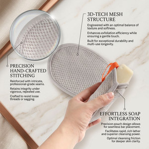 Sac de rangement pour savon en maille 3D, formes multiples, pour la création de mousse et le gommage corporel – Offre spéciale - Product Image 3