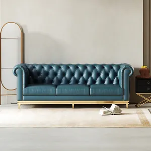 Italian Leather Straight Row Angle L Sofa Full Pull-up Living Room Sofa 3 Seats 5 Seats Custom Sofa
