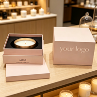 Luxuriöse Geschenkverpackung aus Hartkarton, Umweltfreundliche Großhandels-Luxus-Sojawachs-Kerzen Schwarze Box-Verpackung mit Eigenem Logo
