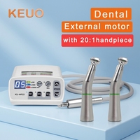 Kit de moteur de turbine dentaire KEUO 40000 tr/min sans balais avec écran LCD, mémoire à trois préréglages et pièce à main contre-angle à réduction de vitesse 20:1