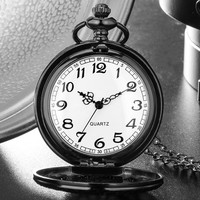 Montre de poche à quartz en film de cuivre pour homme antique avec gravure en toile d'araignée à chaîne et style commémoratif de la série nostalgique