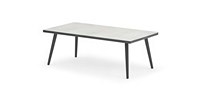 Ensemble de salle à manger d'extérieur moderne, structure en aluminium et rotin, plateau de table en verre céramique durable, résistant aux intempéries, confortable, pour 4 personnes, jardin