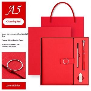 Set de Regalo Tres en Uno de Cuero PU con Logotipo Personalizado en Relieve, Diseño Magnético con Bolígrafo y USB, 100 Hojas - Product Image 6