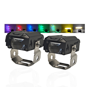 3 chế độ bốn ống kính xe máy Đèn sân khấu với <span class=keywords><strong>RGB</strong></span> <span class=keywords><strong>Led</strong></span> Đèn Pha Mini Đèn lái xe làm việc ánh sáng đèn sương mù DRL bóng đèn cho Xe Xe tải - Product Image 1