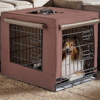 Cage pour chien rectangulaire durable pour chiens de petite/moyenne taille, utilisation intérieure/extérieure, fermeture coulissante horizontale, capacité de 50 lb