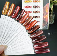 Vente en gros OEM – Gel UV Effet Œil de Chat Ambre Chatoyant Automnal 12 Couleurs, Gel à Ongles Magnétique Métallique Flash pour Salons de Manucure et Manucure DIY