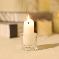 Petit Porte-Bougie en Verre Cristal Résistant à la Chaleur, Écologique et Léger, Vente en Gros, Centre de Table Votif pour Mariage