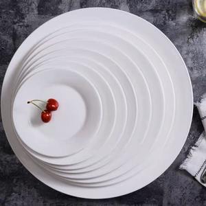 จานบุฟเฟ่ต์โรงแรมสีขาวบริสุทธิ์ จานอาหารเซรามิกสำหรับร้านอาหาร ขนาด <span class=keywords><strong>5</strong></span>/6/7/8/9/10/11/12 นิ้ว จานเสิร์ฟอาหารสีขาว - Product Image 2