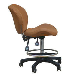 Vente à chaud de chaises en PU marron médical, tabouret de salon, chaises de salon tout usage roulantes à hauteur réglable et antidérapante pour salon de coiffure - Product Image 5