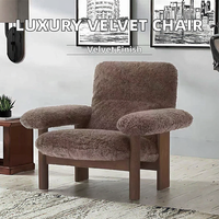 Nouveau design de fauteuil de loisirs en velours: fauteuil de luxe en tissu pour salons, chambres et salons