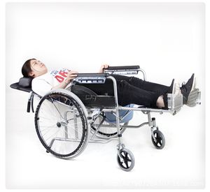 Silla de dormir plegable más barata, silla de ruedas reclinable de lujo con inodoro para personas mayores - Product Image 4