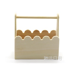 Wooden <b>Basket</b> Diy Craft Kit For Children Age 4 6 Years Old Home Decoration With Clay Flowers Model Toy - Product Image 4