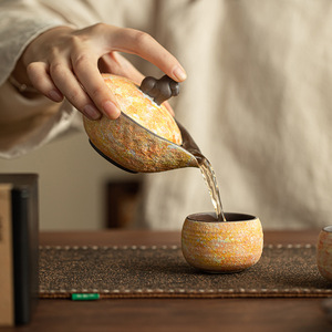 Taza de Té de Cerámica de Colores de la Mina de Arcilla Laoyan, Taza Individual Pequeña de Cerámica Rústica Retro para Té Kung Fu, Elegante y Sofisticada - Product Image 2